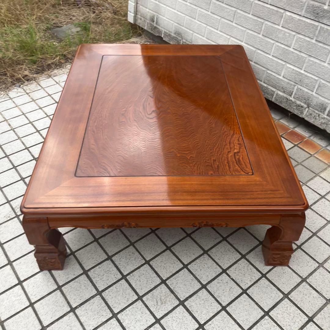 昭和レトロ 古家具 欅 木製テーブル 大型座卓 センターテーブル ローテーブル