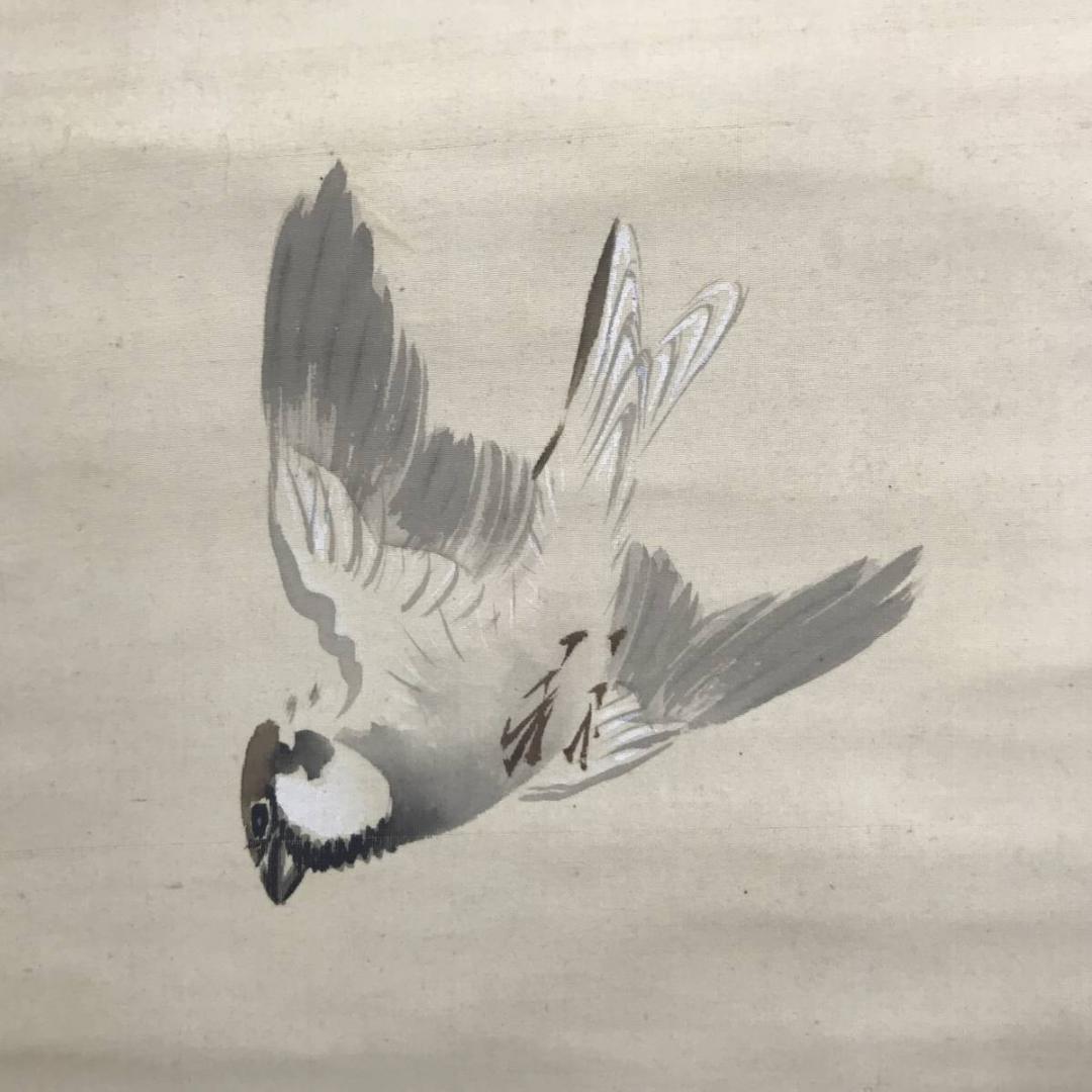 作者不詳/紅梅雀図/掛軸/名家伝来/AC-54