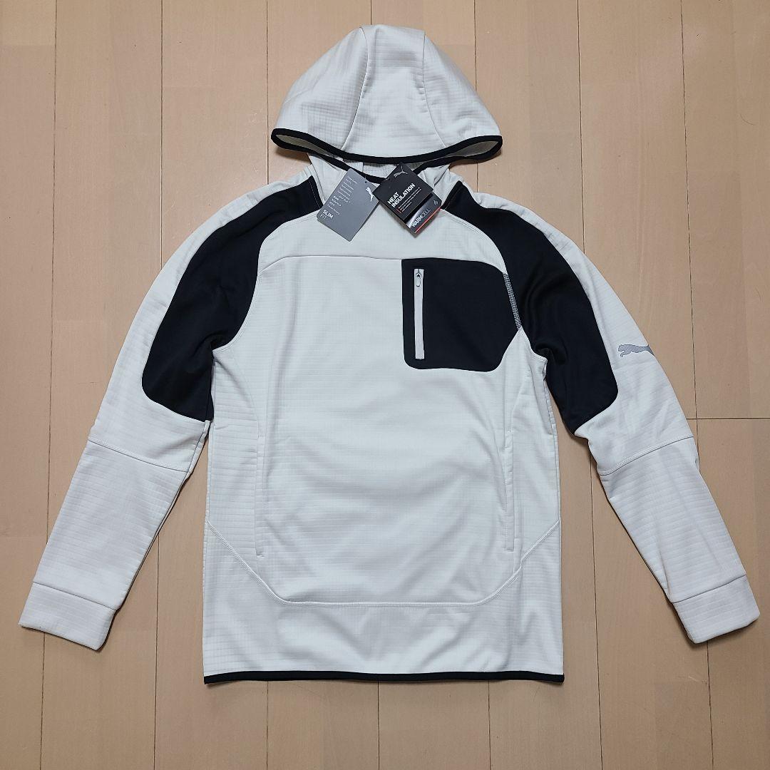 新品PUMAプルオーバーパーカー白M プーマメンズゴルフウェアアウター
