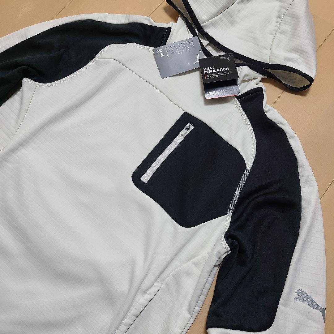 新品PUMAプルオーバーパーカー白M プーマメンズゴルフウェアアウター
