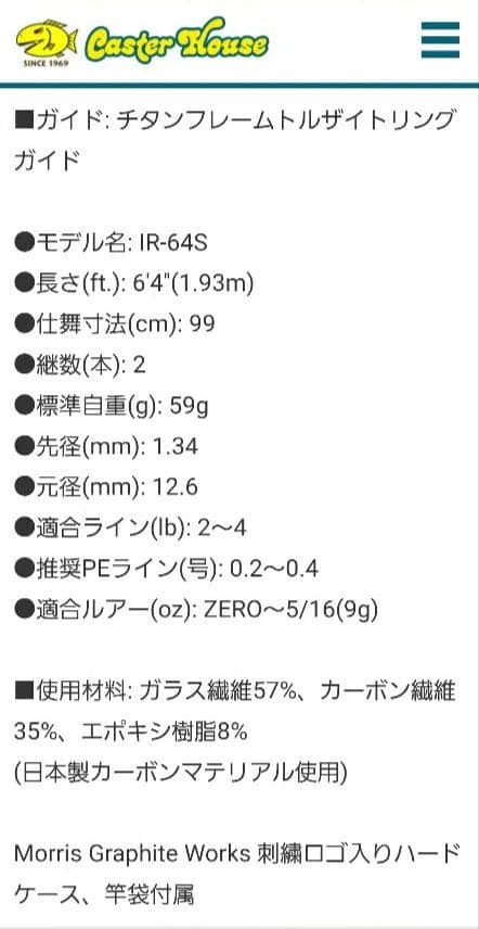 IR-64S バリバス モーリス グラファイトワークス