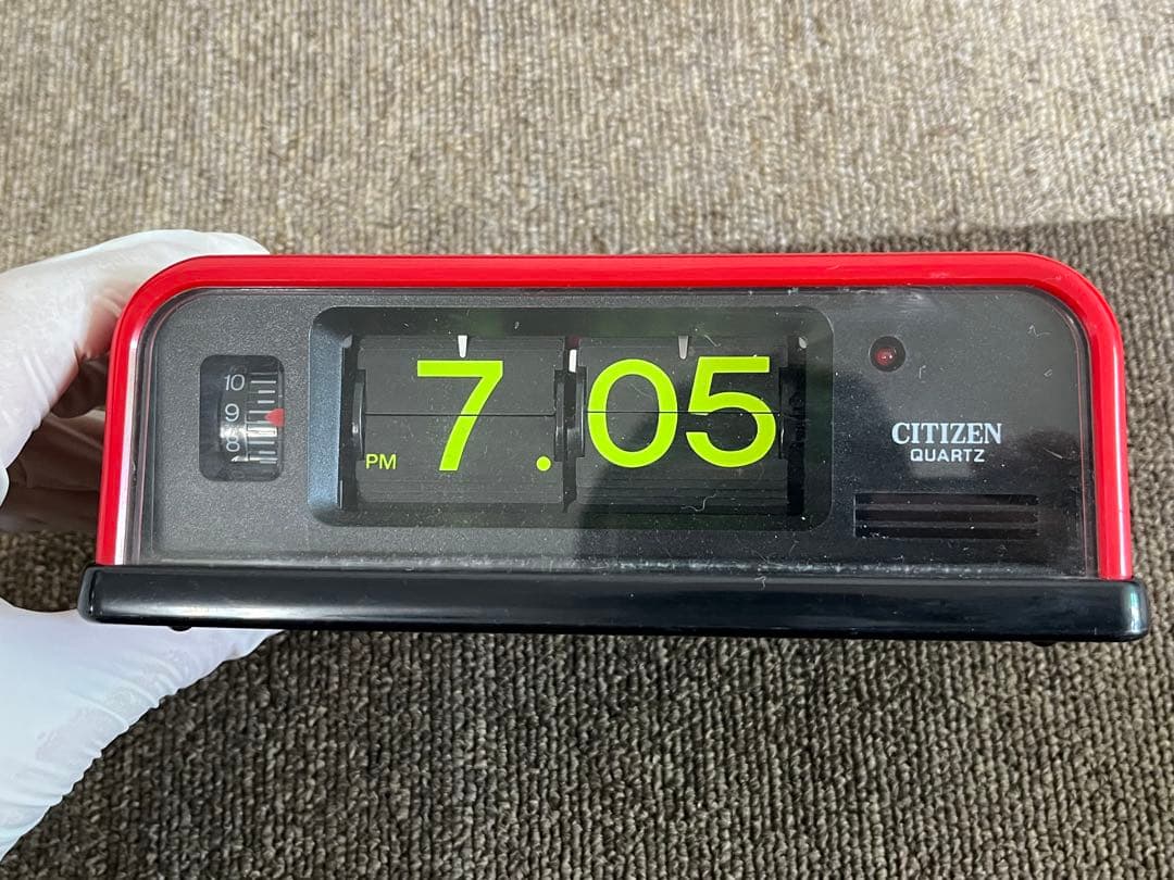 CITIZEN シチズン　パタパタ時計　4RD601　赤　昭和レトロ　レトロ時計
