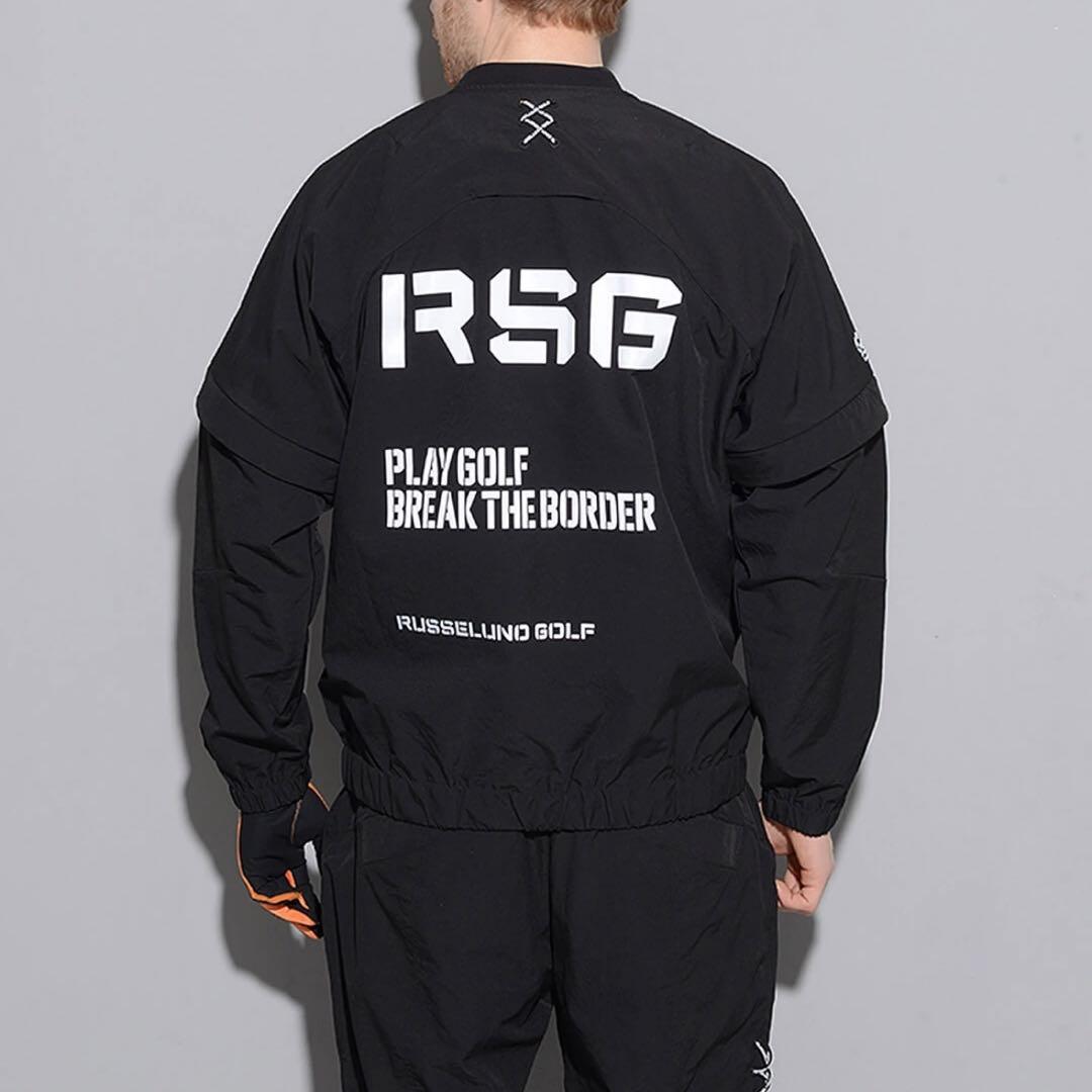 ラッセルノ ゴルフ RSGロゴ 2Way プルオーバー ブルゾン ブラック XL