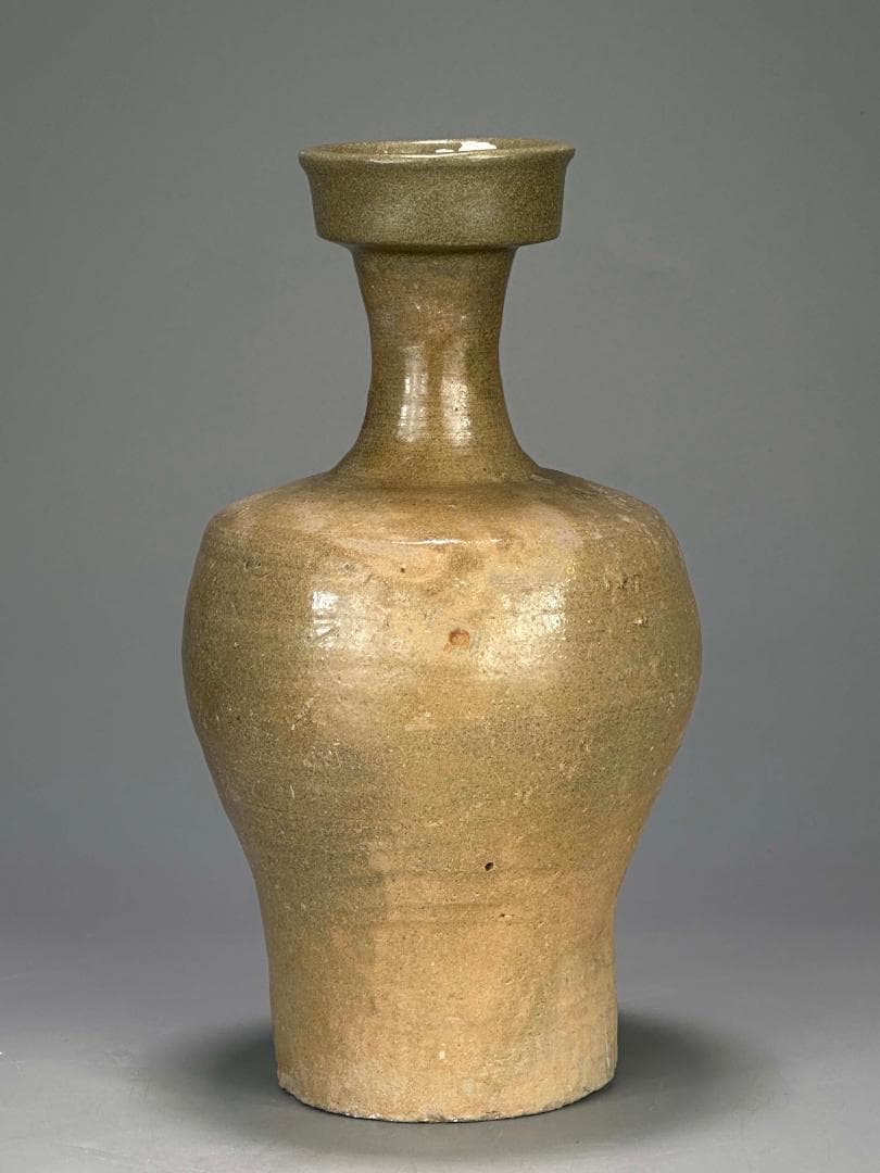 M22US11 韓国美術　高麗青磁　盤口瓶　花瓶　時代物　花入　李朝　朝鮮王朝