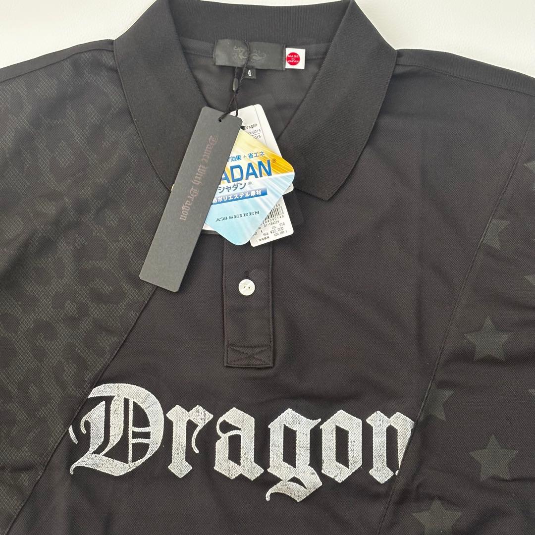 【新品】ダンスウィズドラゴン　メンズゴルフポロシャツ XLサイズ　ブラック