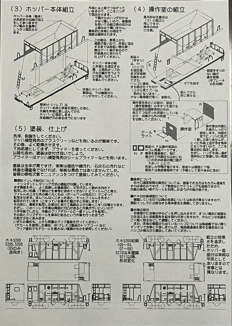 KitcheNホキ5200 5両セット 車体素材キット①