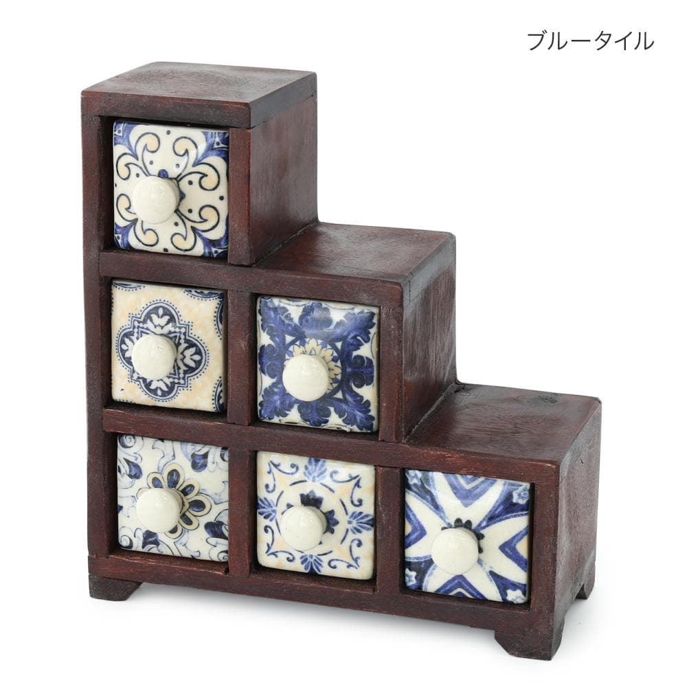 【陶器製】ミニチェスト アンティーク調 インテリア雑貨 小物・アクセサリー入れ