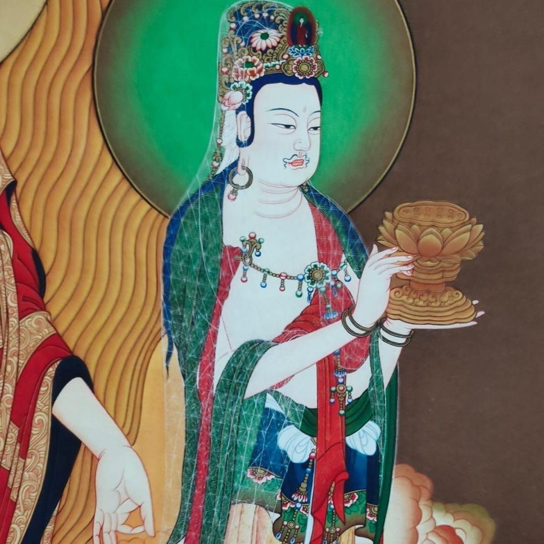 仏画 西方三聖 掛軸 168×70cm