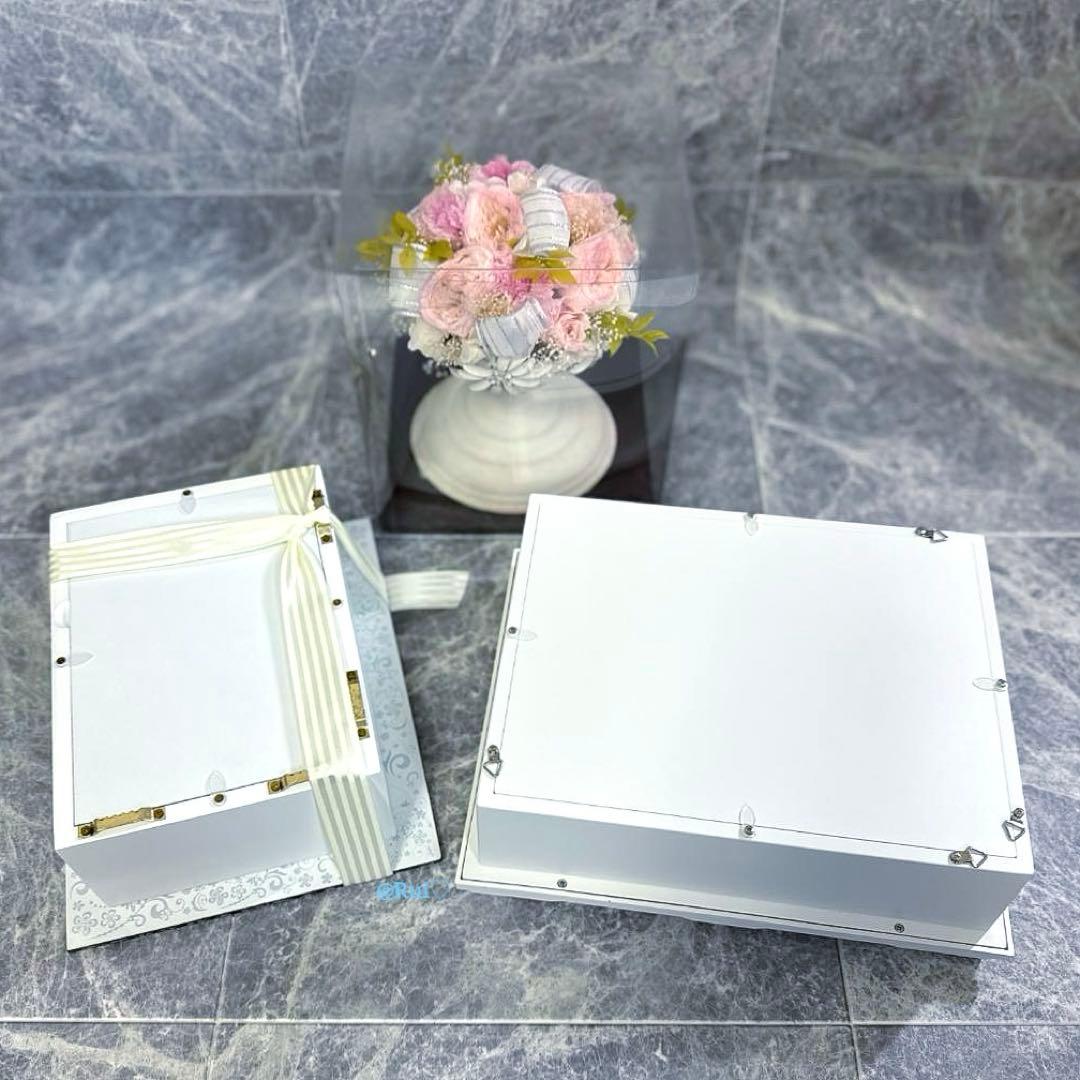 一点物 特注 大型 プリザーブドフラワー ピンク系 レッド系 イエロー系 3点