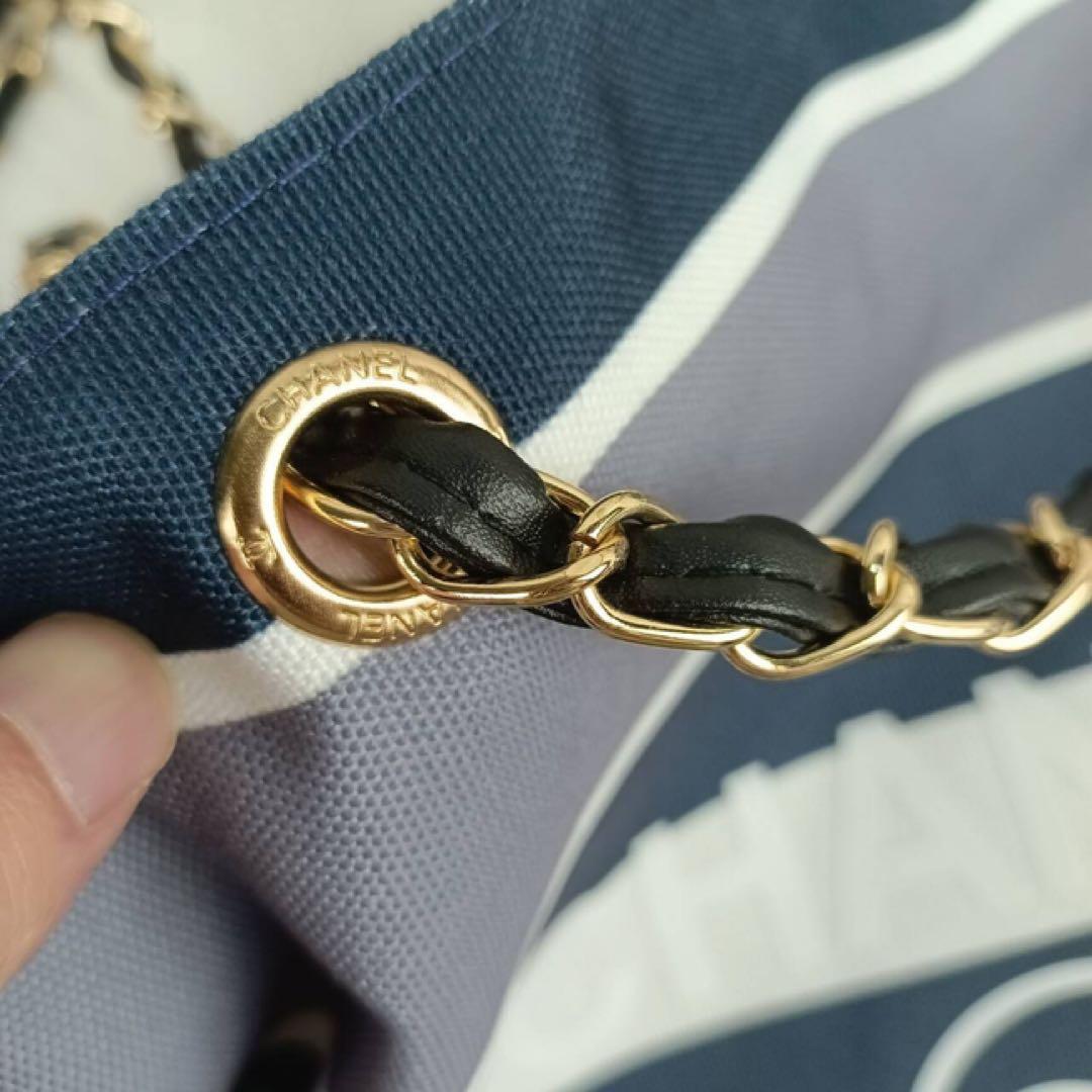 CHANEL ストライプ チェーントートバッグ ノベルティ