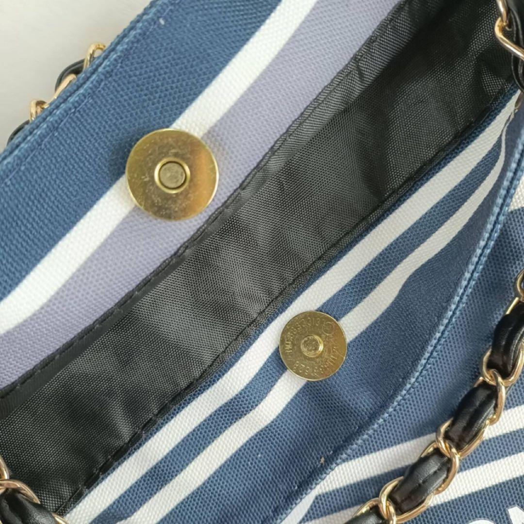 CHANEL ストライプ チェーントートバッグ ノベルティ