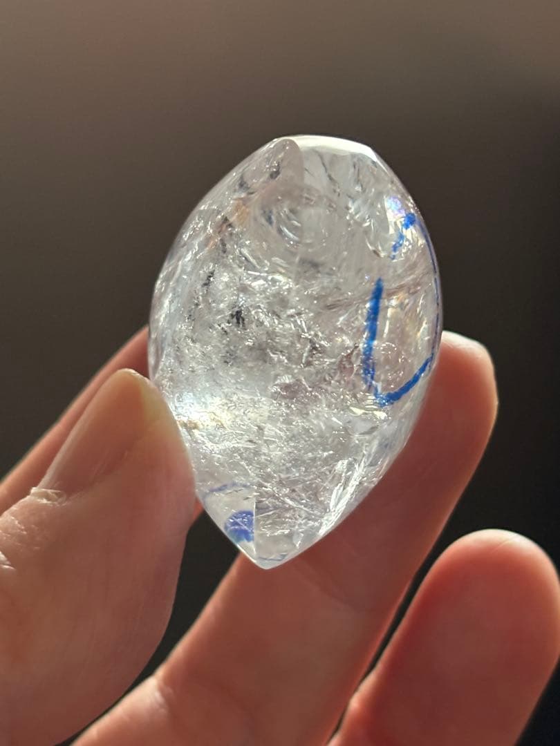 水入り水晶　流砂入り水晶　エレスチャル　43g エンハイドロ　ハート型
