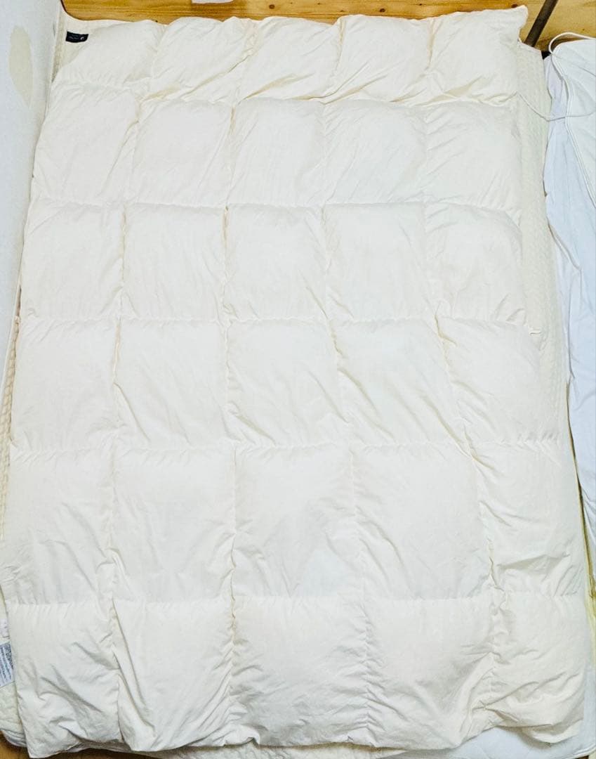 タンスのゲン 羽毛布団 シングルロング150×210cm ダウン90% ベージュ