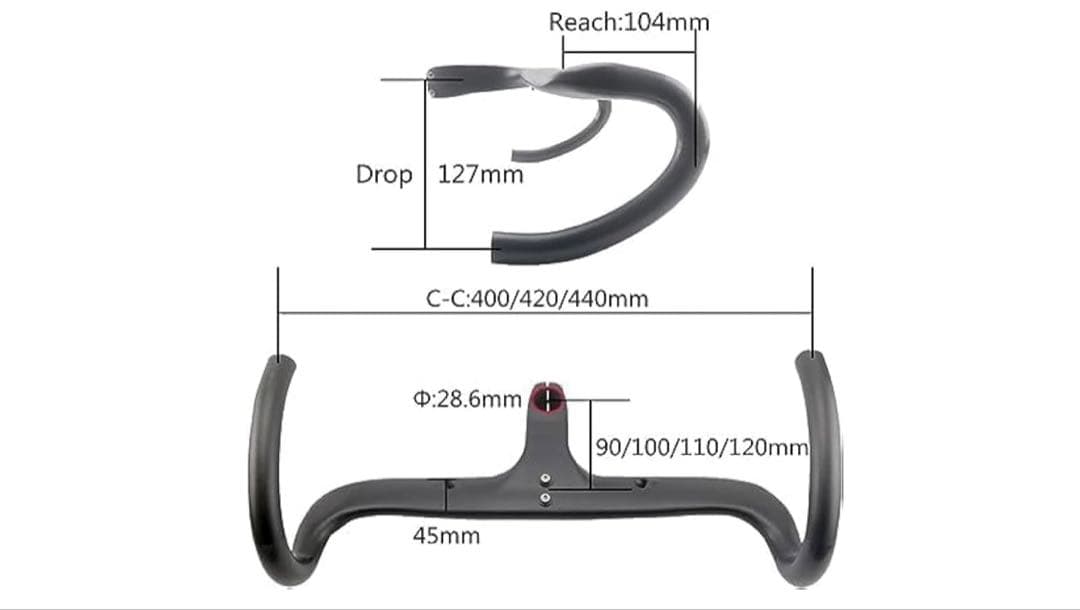 【RXL SL 】カーボンハンドル一体式ハンドル 28.6mm400x100mm