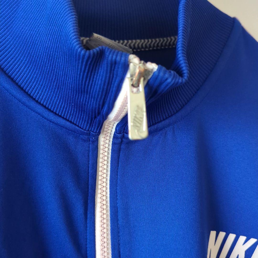 NIKE古着ジャケットプリントロゴ フルジップ ブルージャージ XXL サイズ