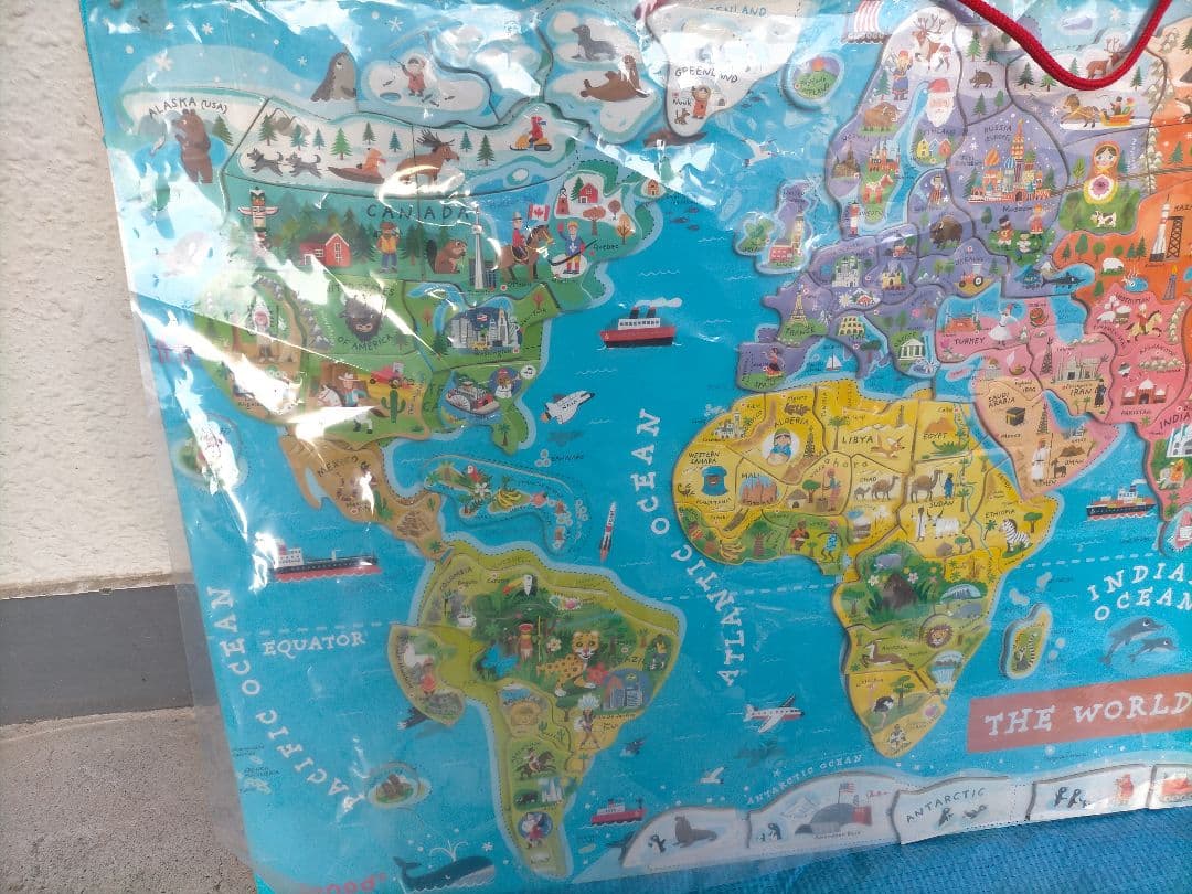 送料無料 Janod 世界地図 パズル マグネット ジャノー