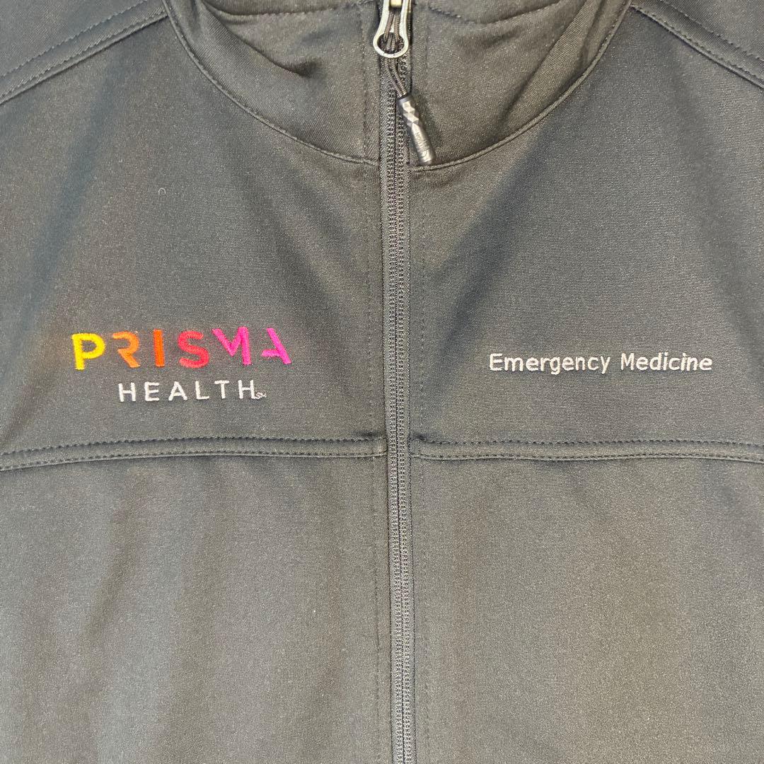 【デッドストック】ノースフェイスソフトシェルベストL 企業モノドローPRISMA