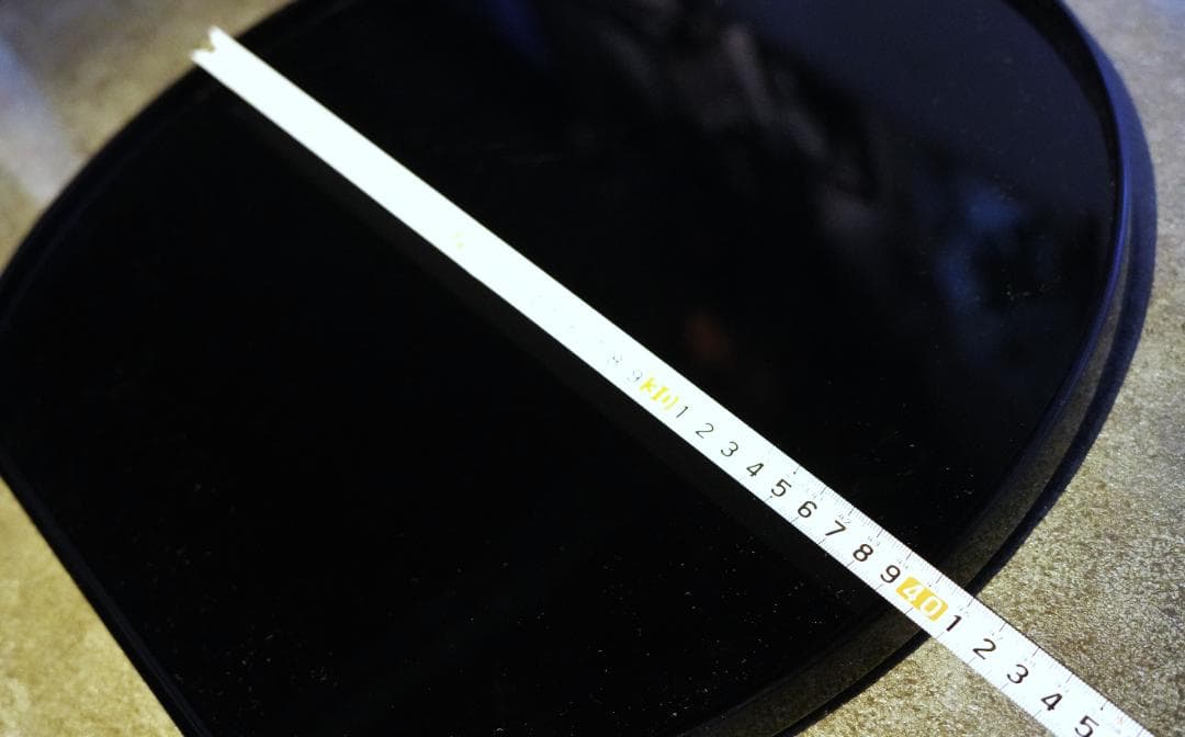 本黒漆塗　半月盆　三枚セット　箱入り　40cm