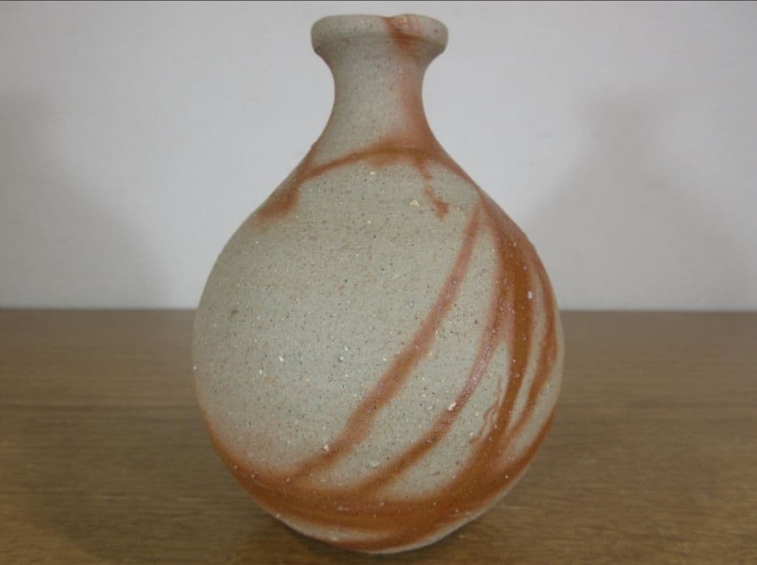 真作保証 藤原建 自作 備前徳利 酒器 (金重陶陽 北大路魯山人 藤原啓) 岡山