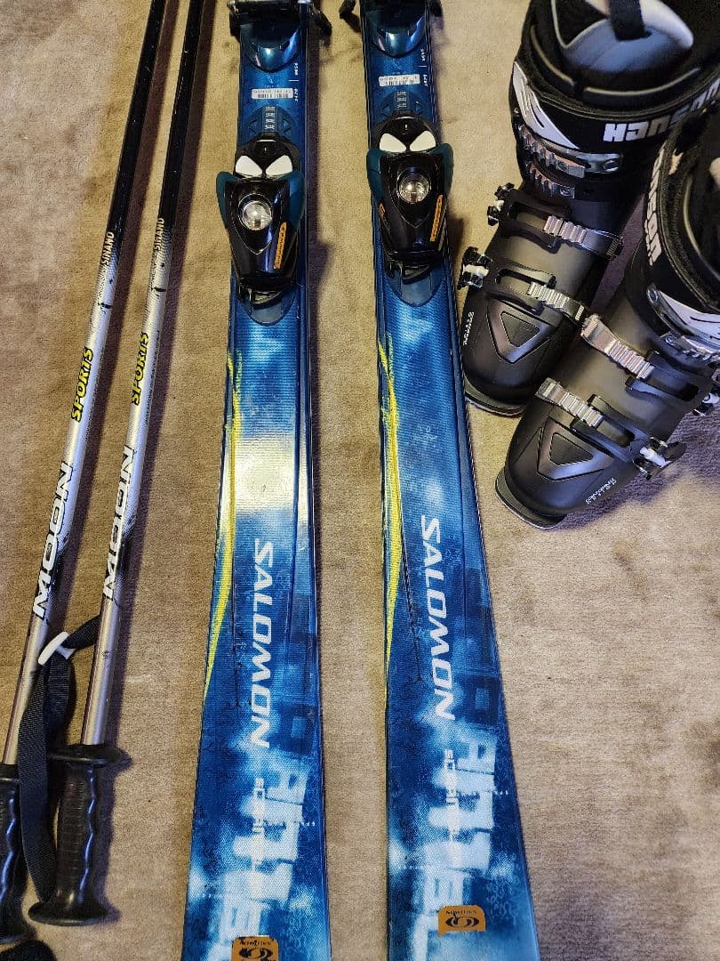 salomonカービング165☆ブーツ25～25.5☆ストック120　セット