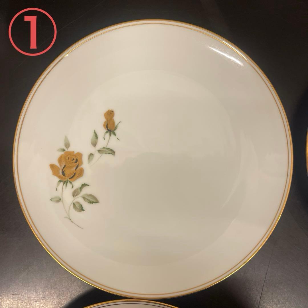 【Noritake】PRIMADONNA 薔薇柄 金彩 プレート 6枚セット