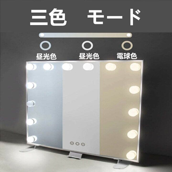 LEDミラー　 女優ミラー 　ライト付き 卓上 ミラー ライト付き 卓上ミラー