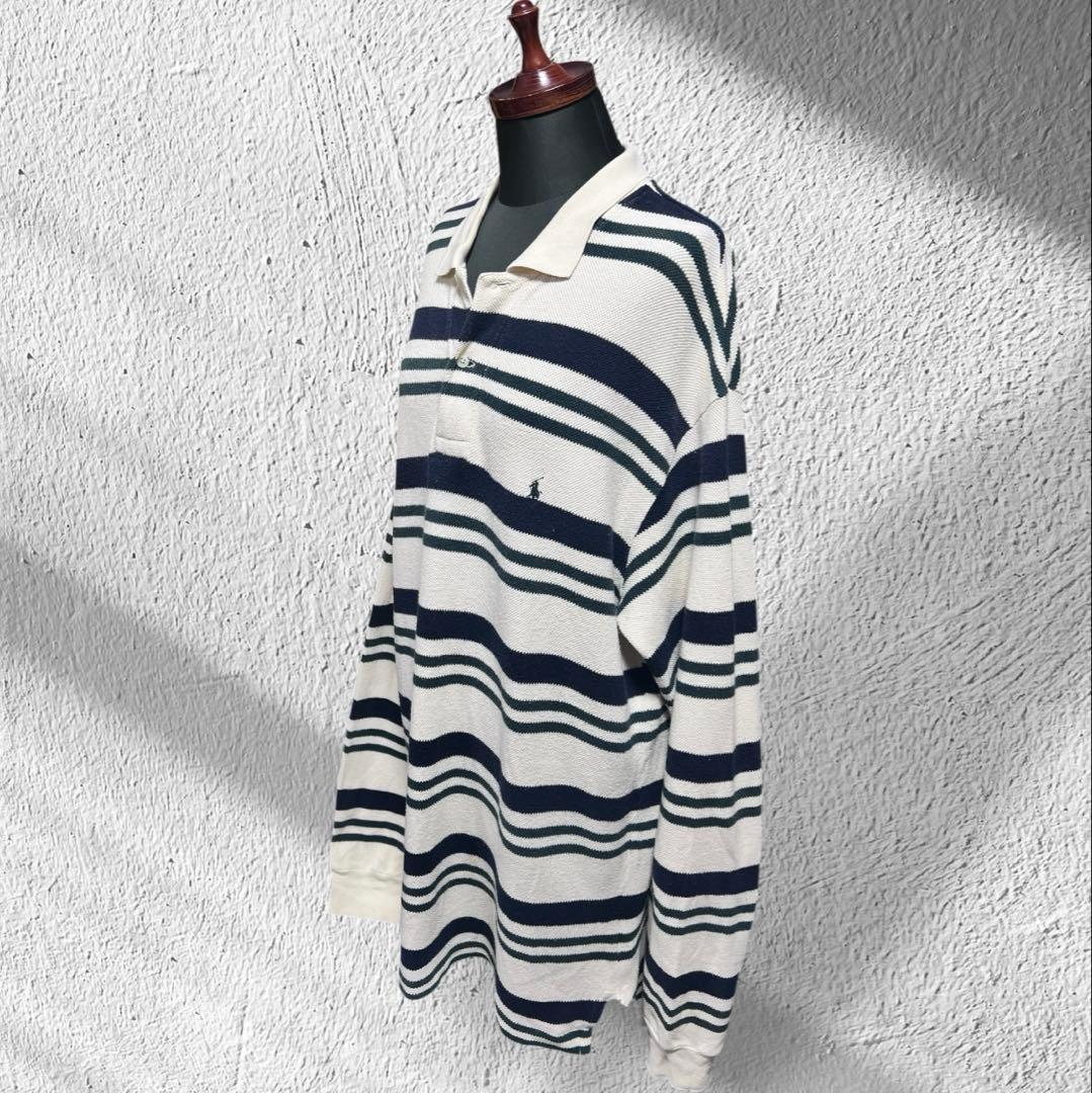 ✅90s Ralph Lauren ボーダー 長袖 ポロシャツ ラガーシャツ