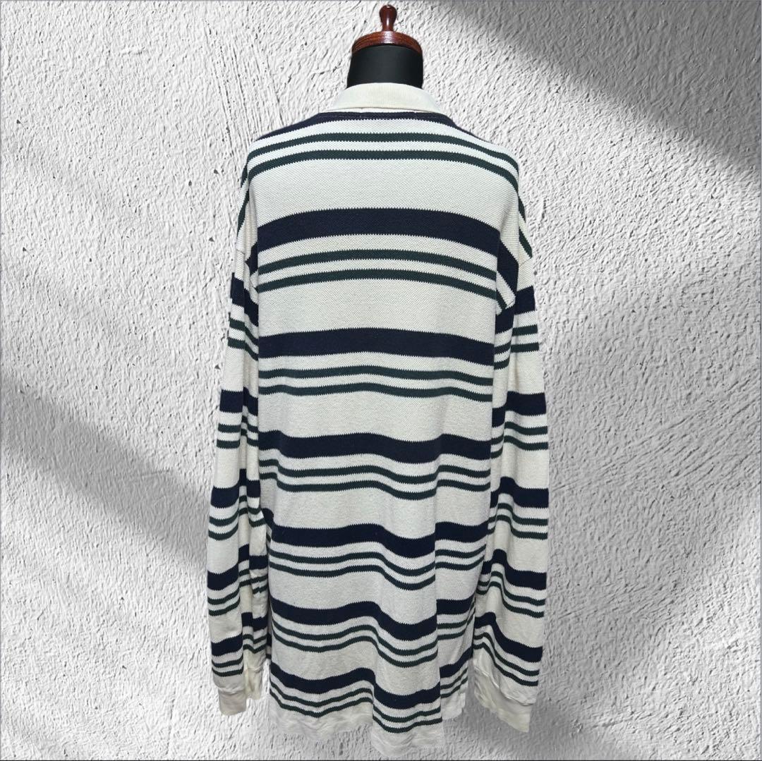 ✅90s Ralph Lauren ボーダー 長袖 ポロシャツ ラガーシャツ