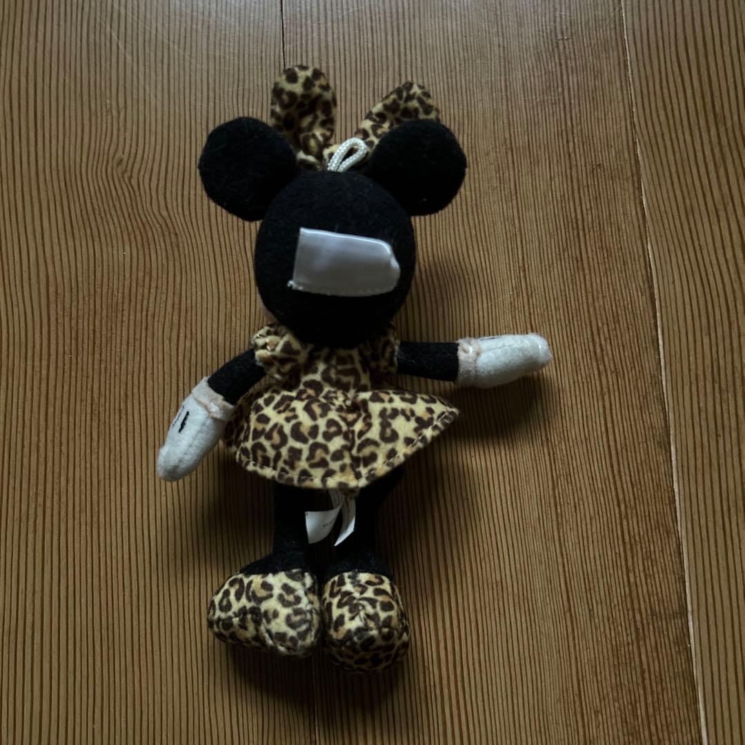 ミニーちゃんヒョウ柄 ぬいぐるみキーホルダー