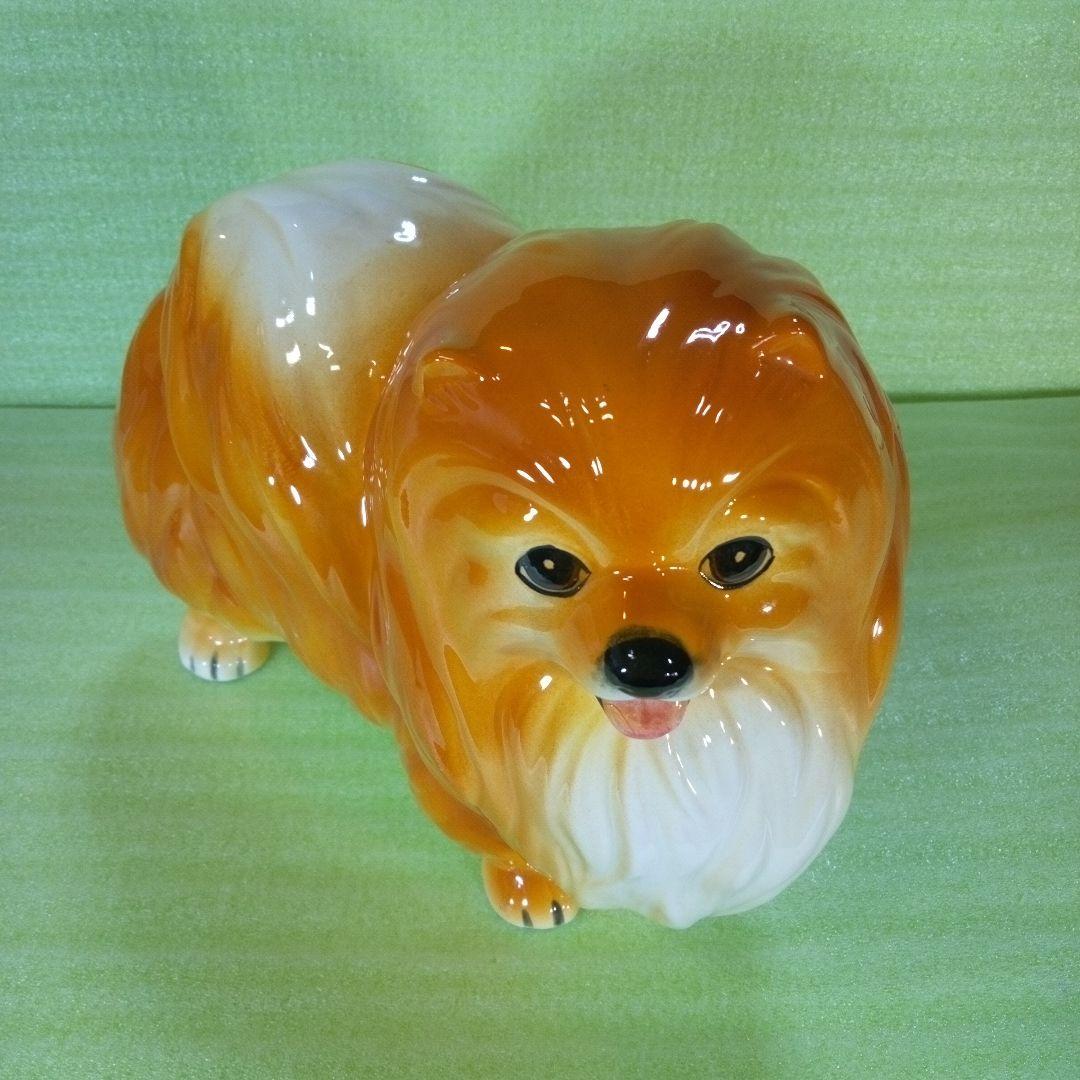 ポメラニアンと思われる犬の置物　KATO KOGEI JAPAN　フィギュア