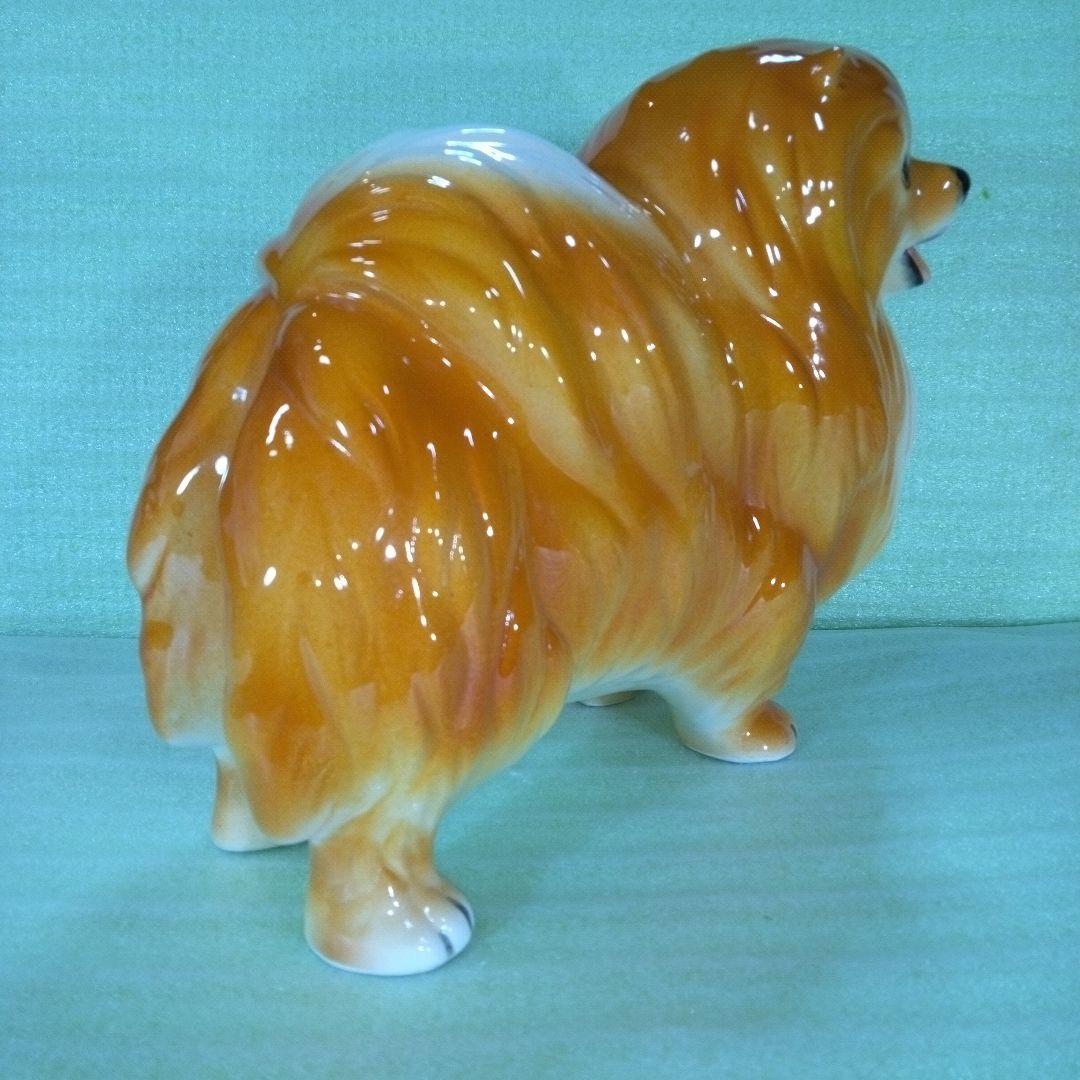 ポメラニアンと思われる犬の置物　KATO KOGEI JAPAN　フィギュア