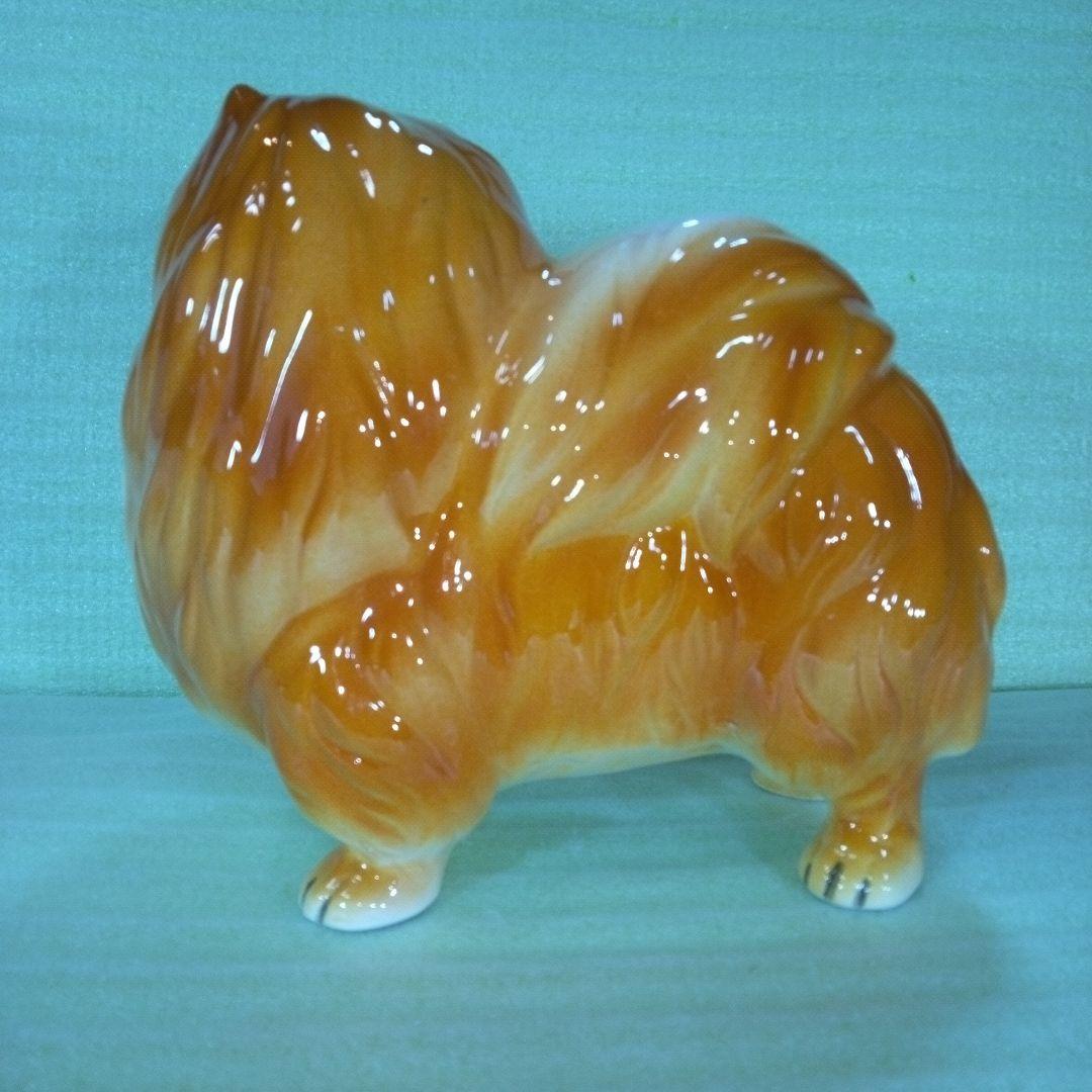 ポメラニアンと思われる犬の置物　KATO KOGEI JAPAN　フィギュア