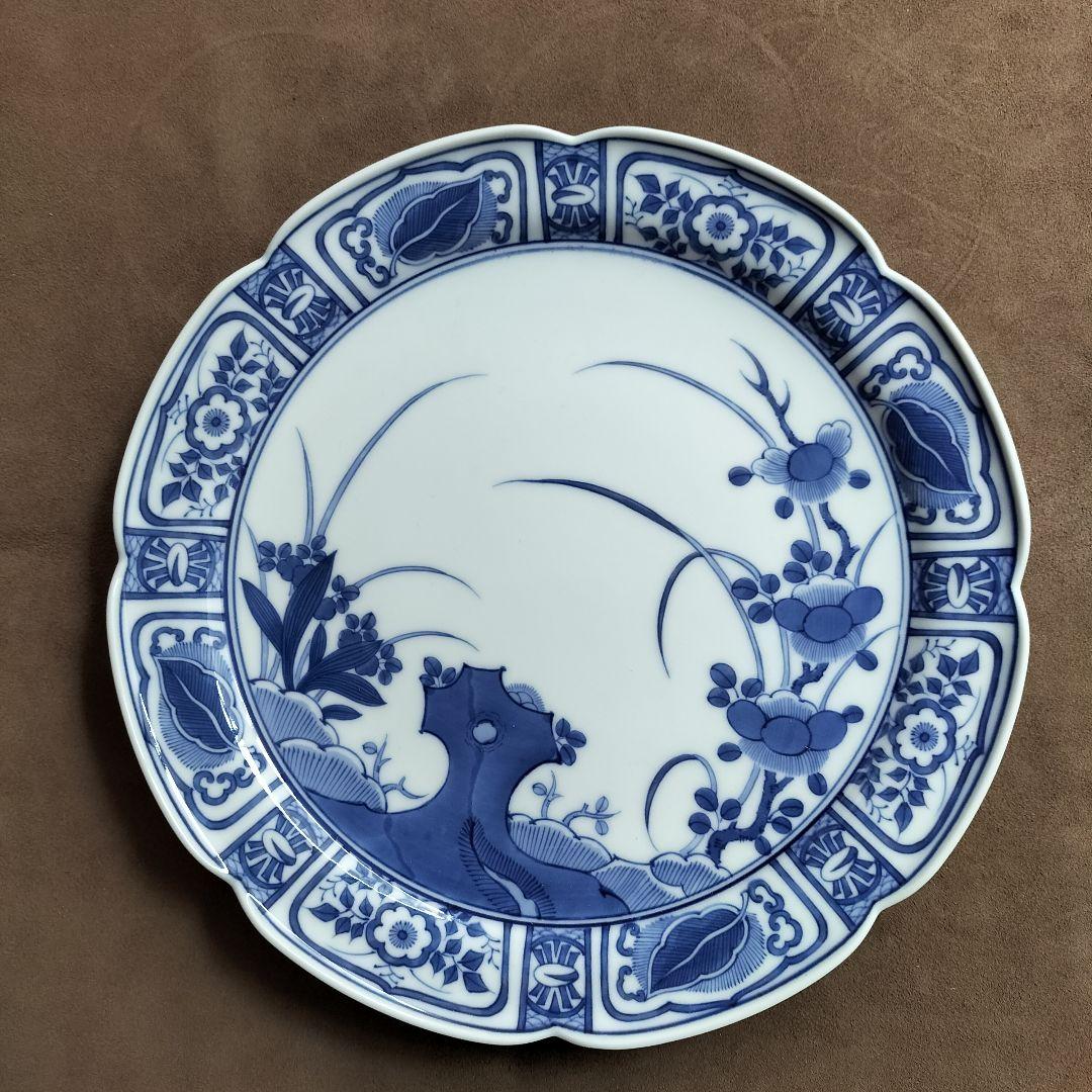 【肥前有田皿山】芙蓉手 波形皿 直径 25cm ヴィンテージ