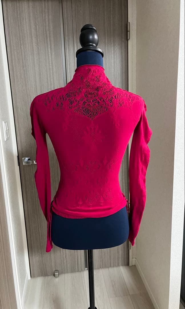 Chacott ノーソーイングニット M レッド　赤ハイネック