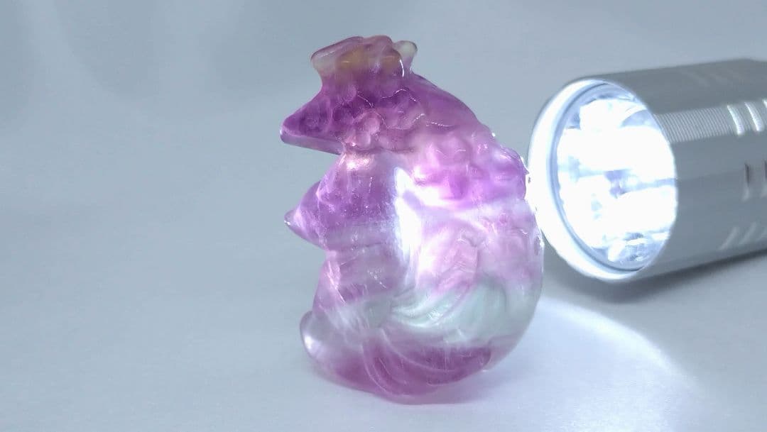 キャンディ フローライト　狐　九尾　月　カービング　三点セット　バラ売り可