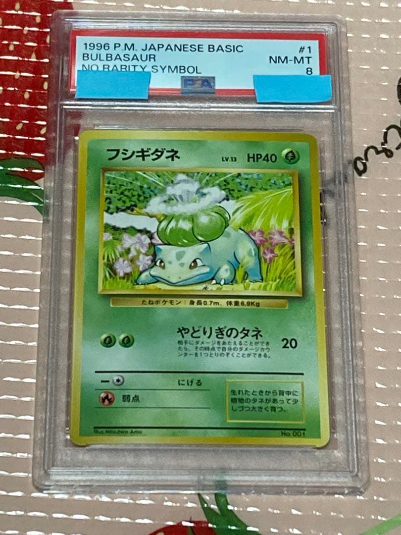 PSA8 旧裏面 初版マークなし フシギダネ 第1弾 【ポケモンカード】
