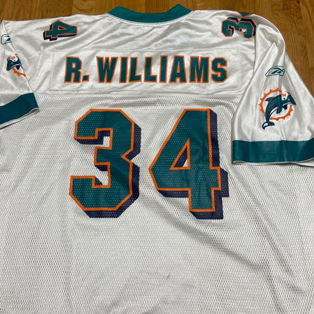 リーボック×NFLドルフィンズ刺繍アメフトゲームシャツ 白　XL