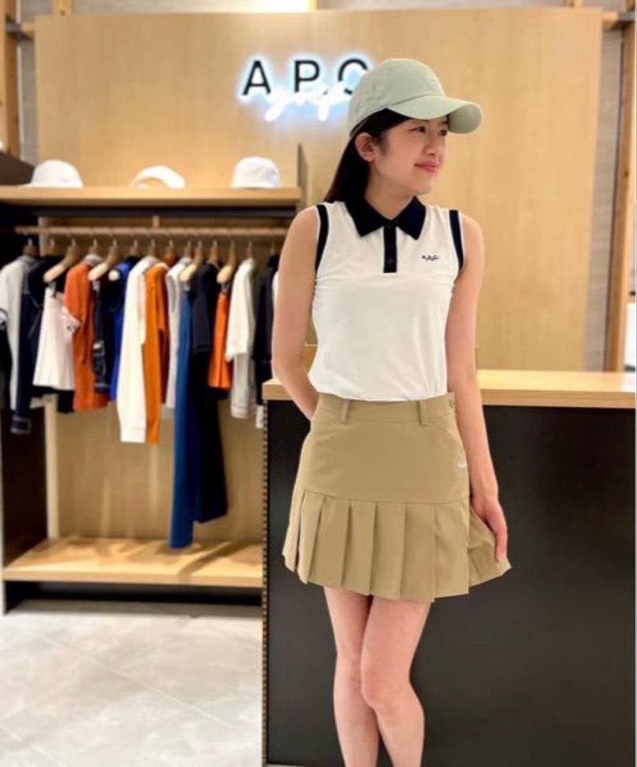 A.P.C.golf 韓国　ゴルフウェア　インナーパンツ　プリーツ　ベージュ　S