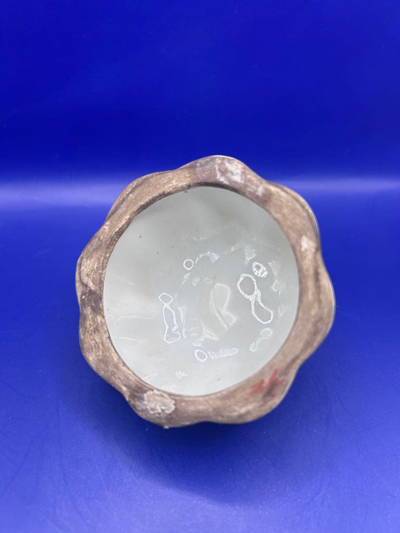 中国古玩 唐物 大清乾隆年製 款 粉彩 百蝶文 瓢箪型 蓋付壺 時代物
