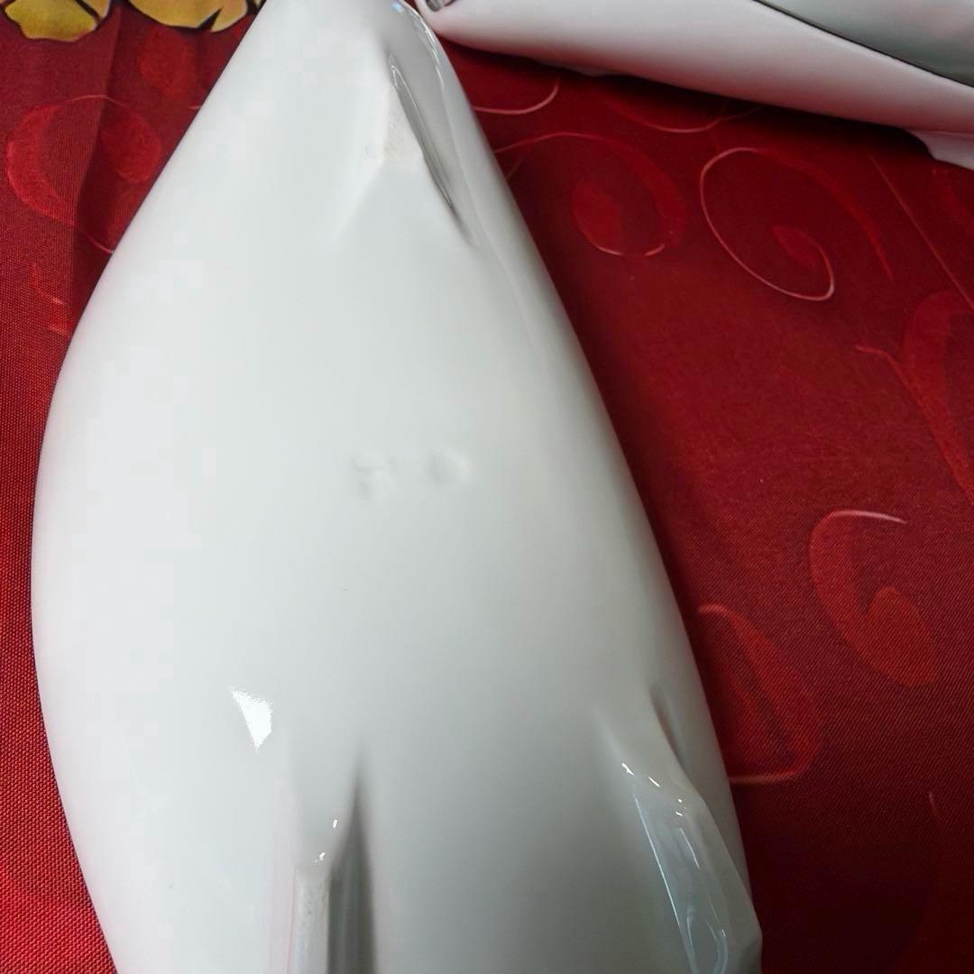 ー美濃焼ー 【極美品】 祥泉窯 プラチナリム 脚付リーフ型皿揃　5枚組