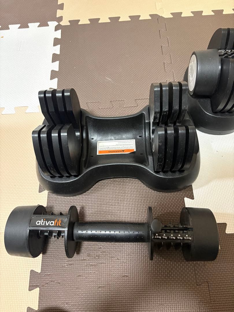 シ*ロ様 可変式ダンベル 12.5キロ２個セット使用感あり 送料込