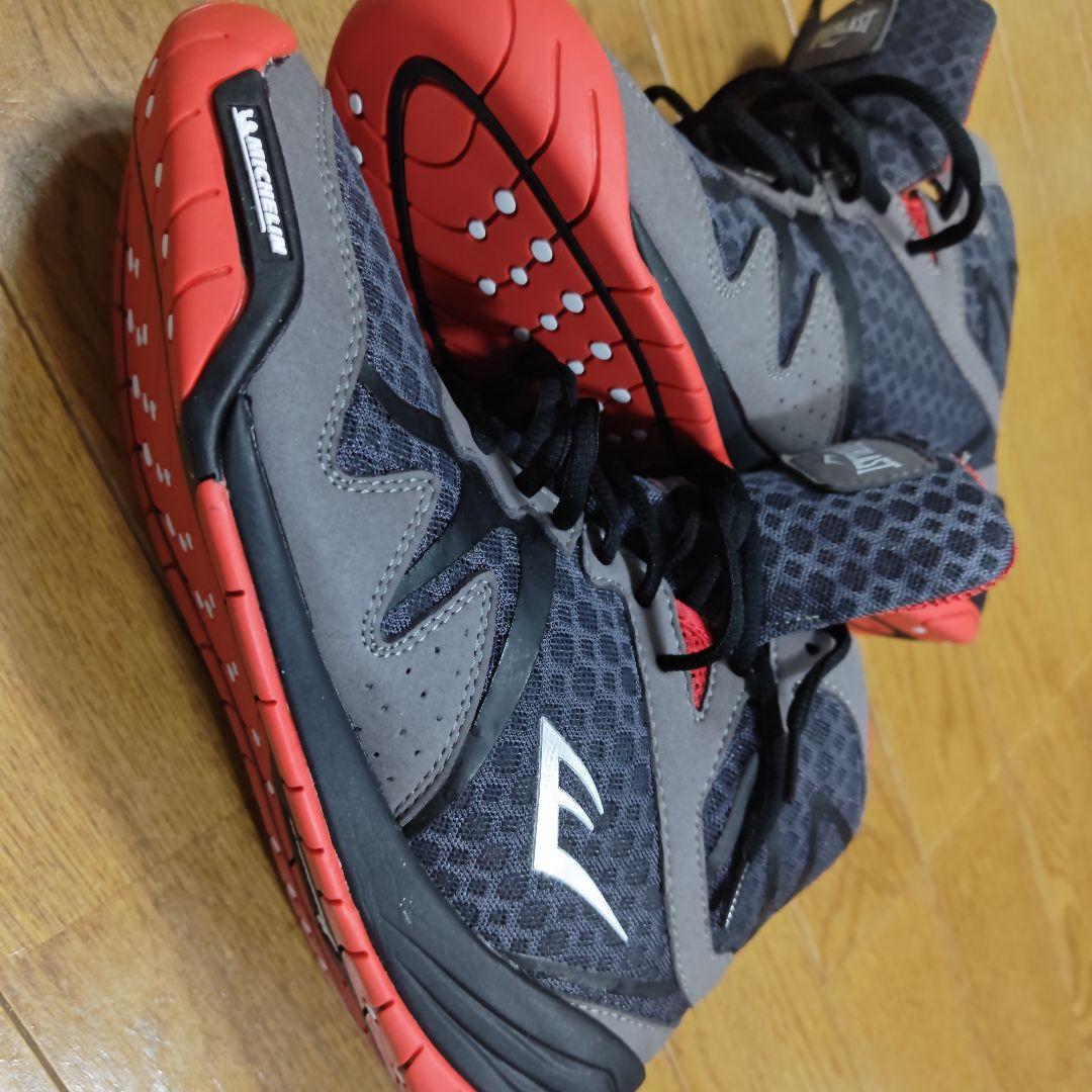 EVERLAST ボクシングシューズ グレー/レッド