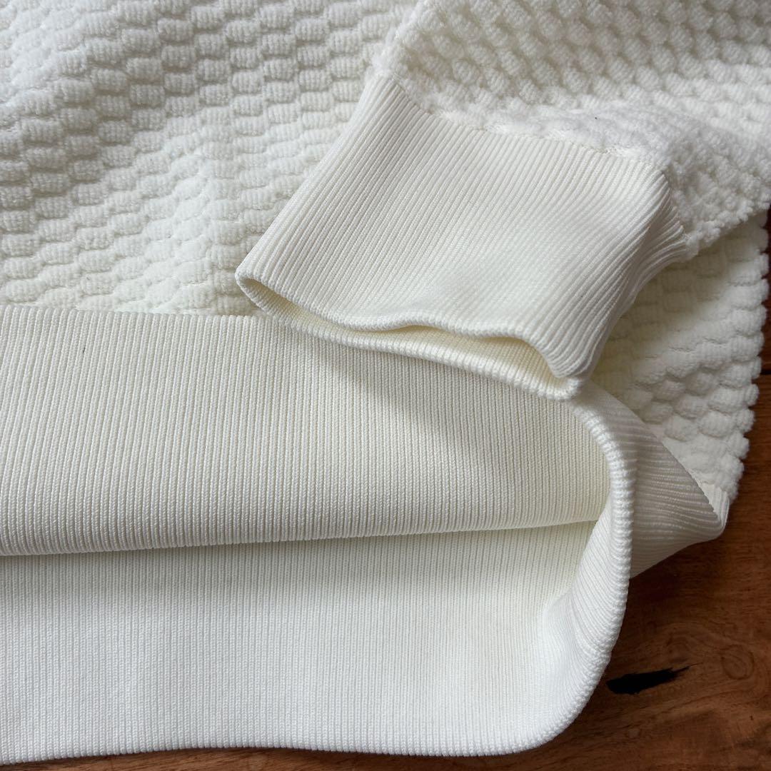 美品 BEAMS GOLF ワッフル スウェット ホワイトロゴ刺繍 ゴルフウェア