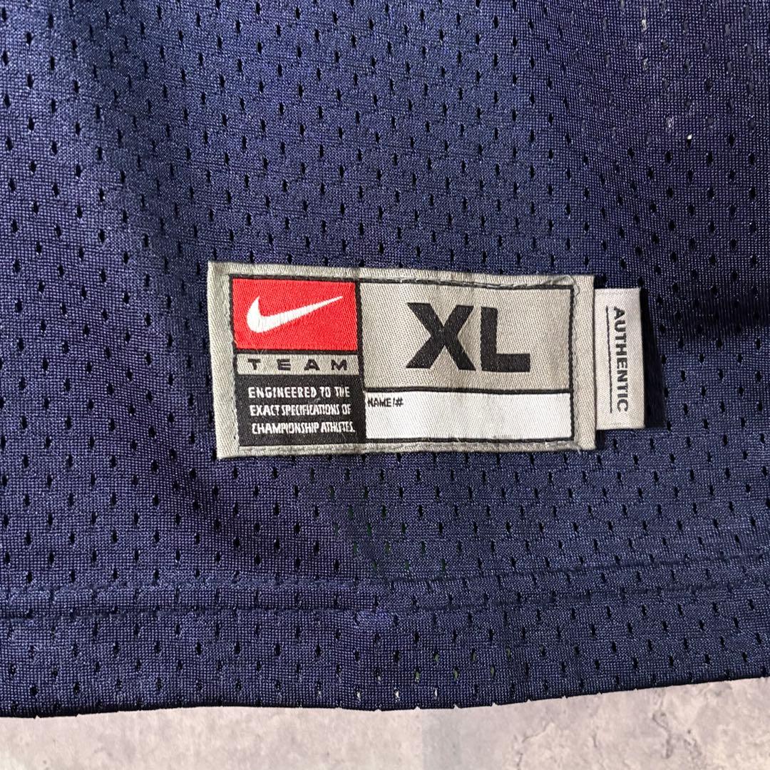 NIKE カレッジ フットボール シャツ メッシュ リンガー 紺 ナンバリング