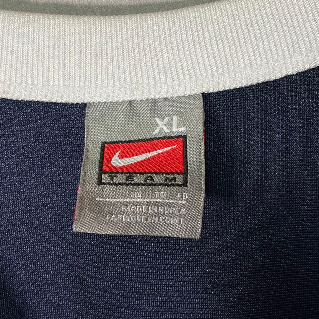 NIKE カレッジ フットボール シャツ メッシュ リンガー 紺 ナンバリング