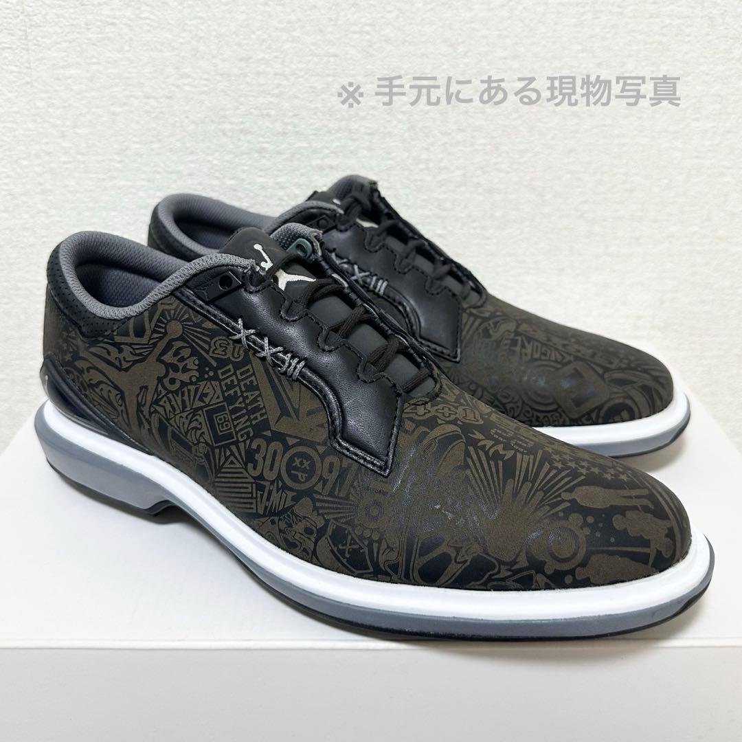 ナイキ ゴルフ 26.5 ジョーダン ゴルフ シューズ 靴 スパイク 総柄 黒