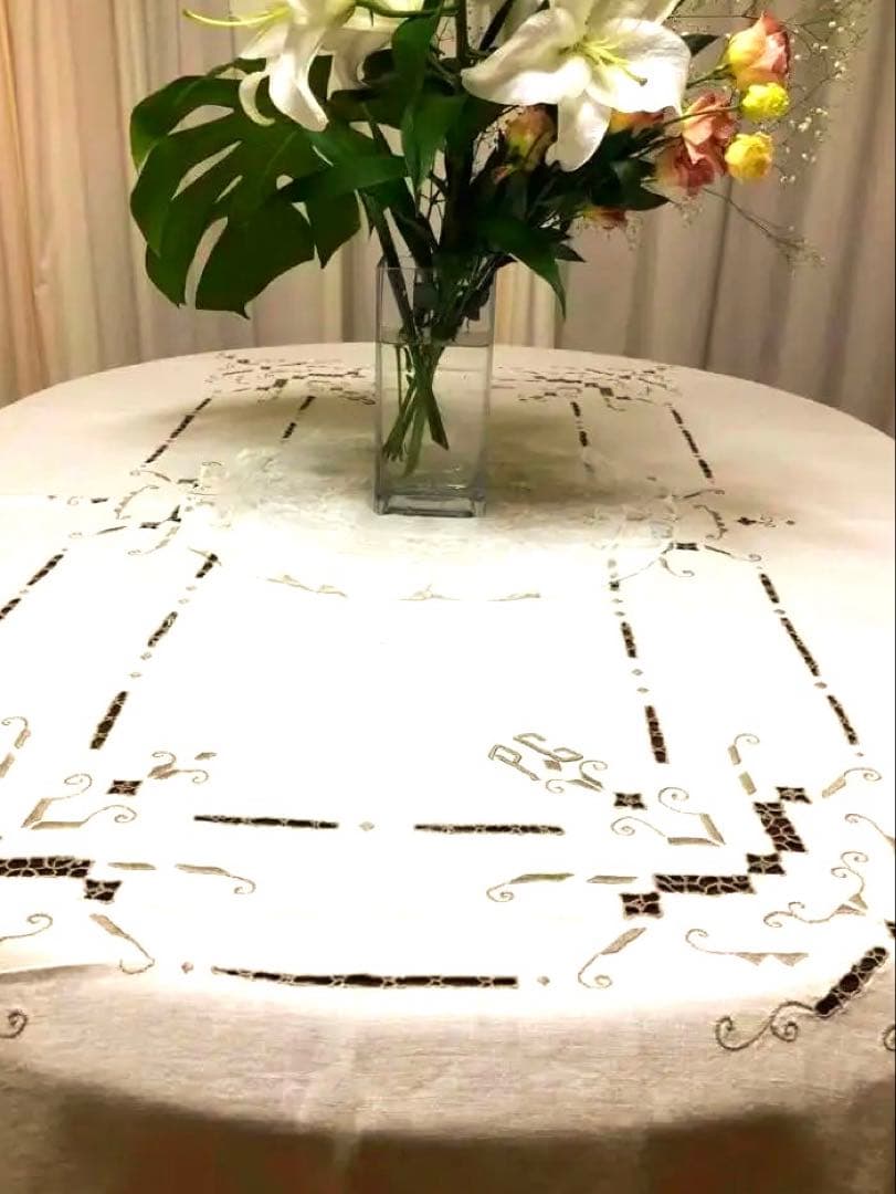 【パリで出会ったヴィンテージ・アールデコ刺繍テーブルクロス】