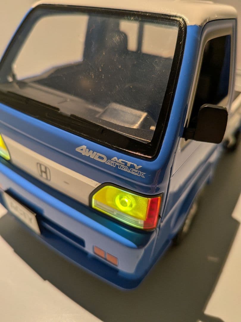 ​ホンダ アクティ 1/15 ミニカー 青/白 軽トラ 点灯 サウンド 検品済