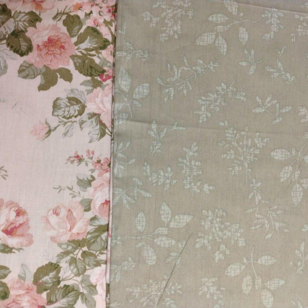 新品★フレッシュな薔薇ガーランド柄綿100%シングル掛け布団カバー枕カバーセット