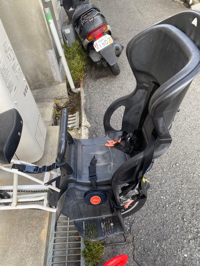 自転車 チャイルドシート付き ホワイト　使用可能